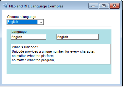Left-to-right form with contained form for LTR language