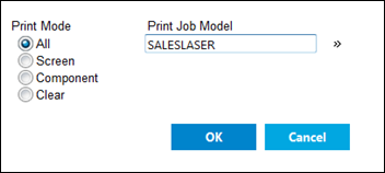 Print dialog with SALESLASER as Print Job Model